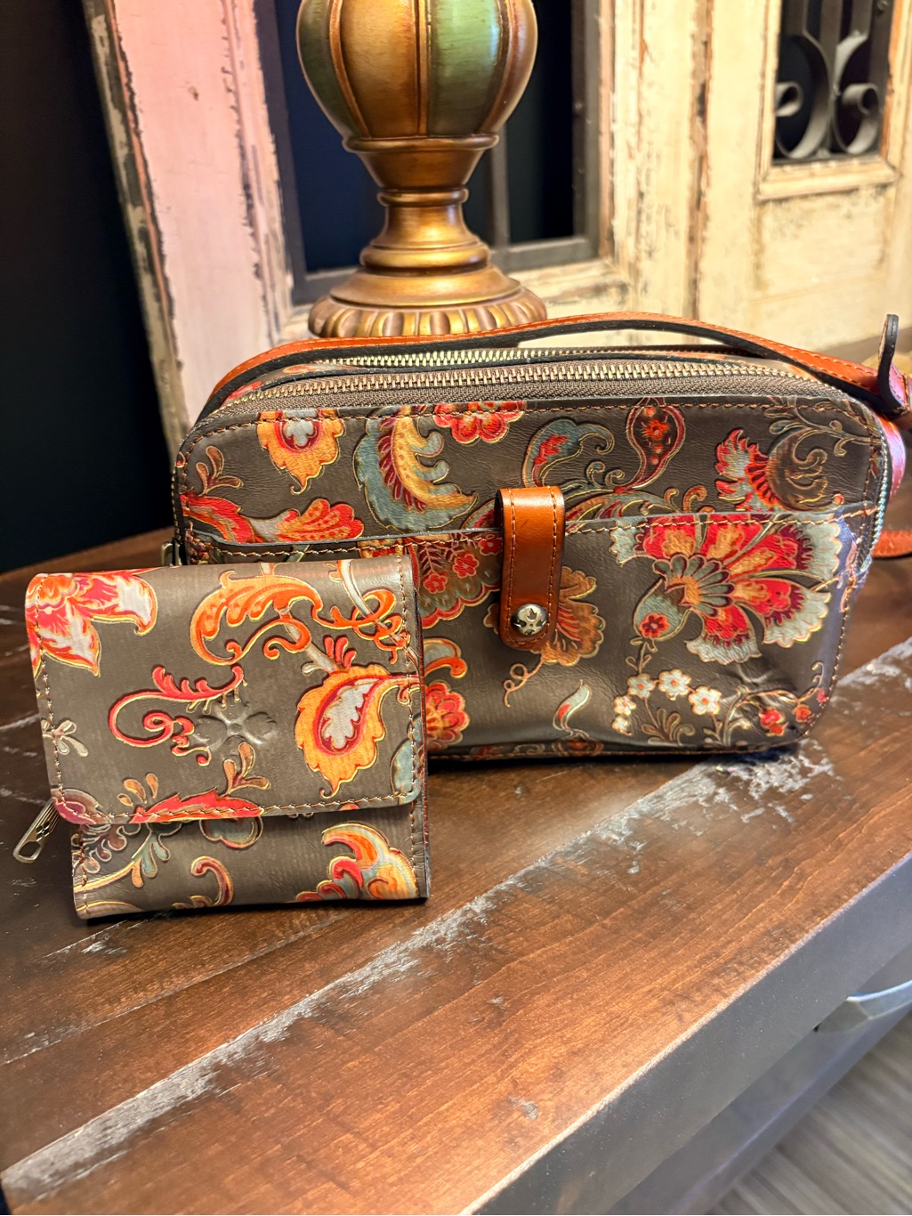 Patricia Nash Vintage Paisley Matching Crossbody And Wallet
